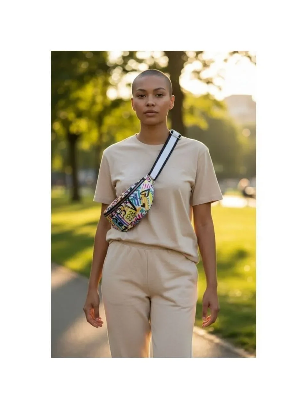 Brighton Graffiti Love Multi-color White One Size Crossbody Belt Bag